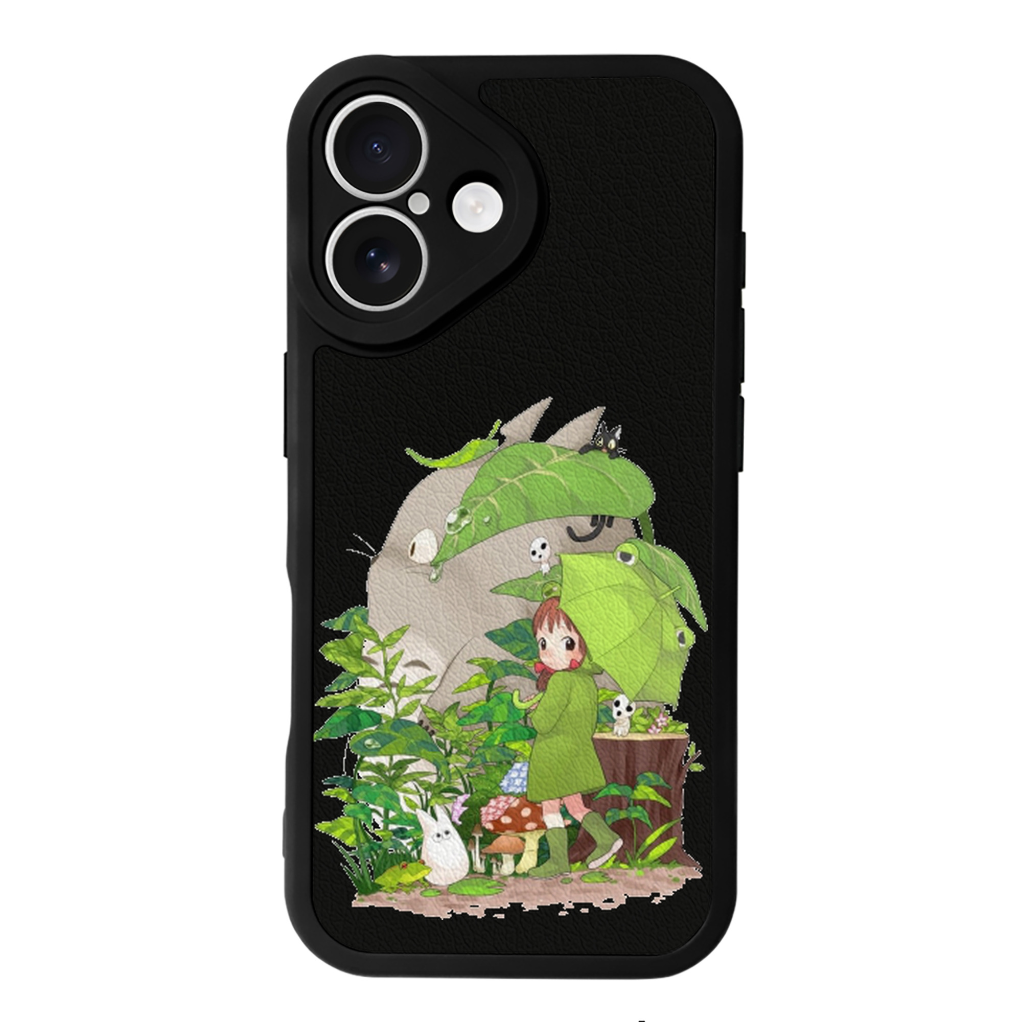 （画像用） となりのトトロ 草壁メイ 草壁サツキ My Neighbor Totoro Satsuki Kusakabe Mei Kusakabe 【iPhone 16シリーズ対応】シリコンスマホケース（レザー調） 材質：シリコン